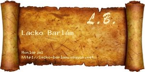 Lacko Barlám névjegykártya