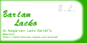 barlam lacko business card